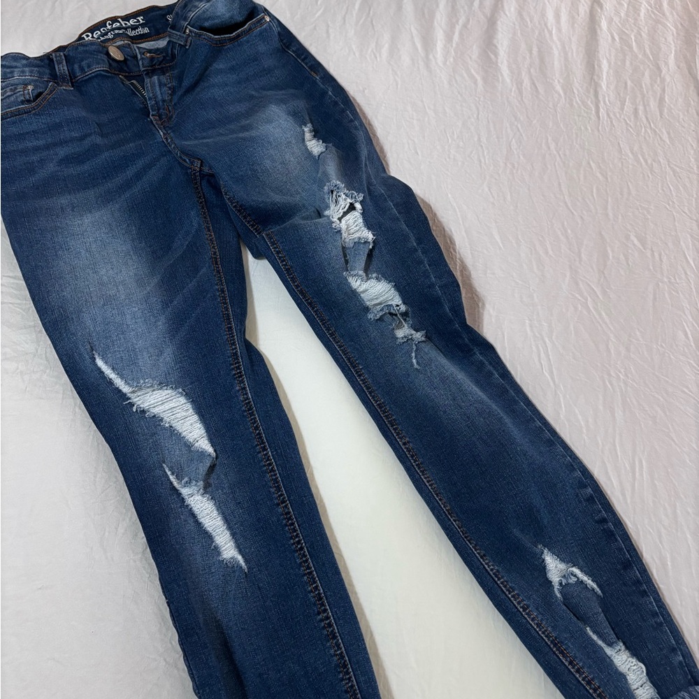 Resfeber of Los Angeles women’s distressed blue jeans